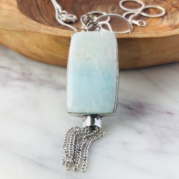 Hememorphite Stone Tassel Statement Necklace - Picture 1 of 12